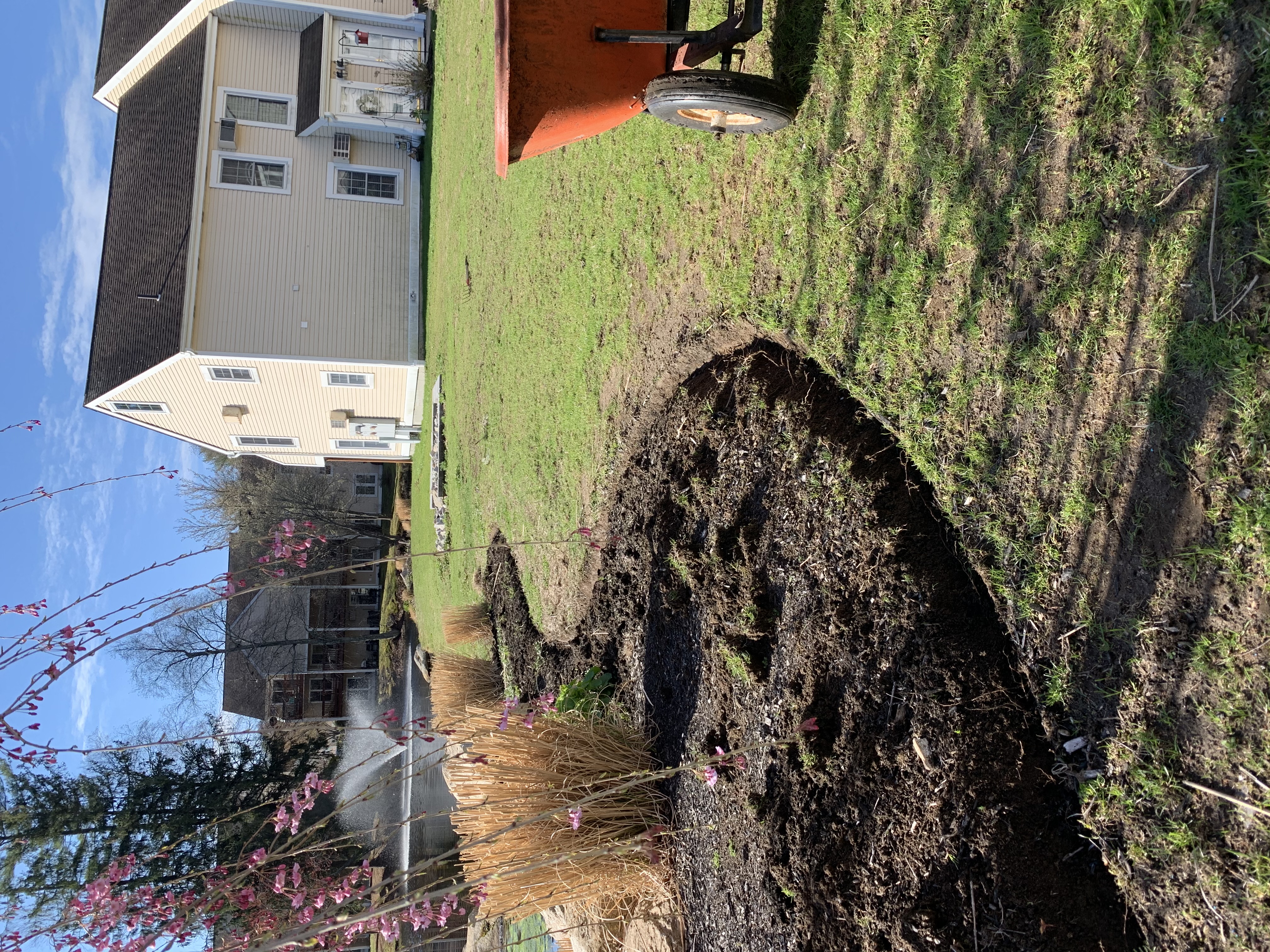 Fresh mulch bed installation in Plainfield CT